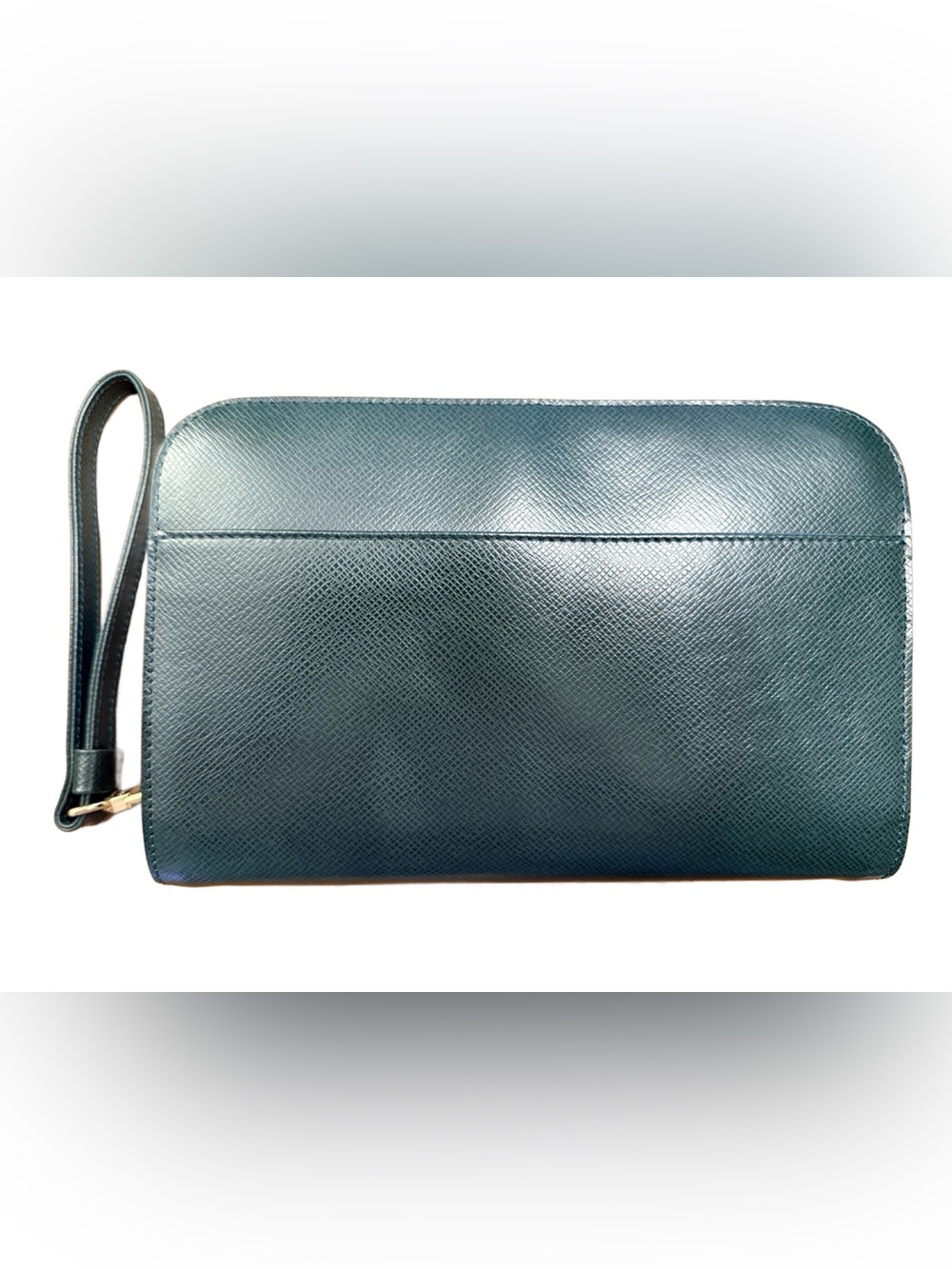 Louis Vuitton Taiga Leather Green Leather Zip Wristlet Organizer Clutch w Box - Picture 4 of 14